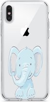 Apple Iphone X / XS Olifant transparant siliconen hoesje - Olifantje