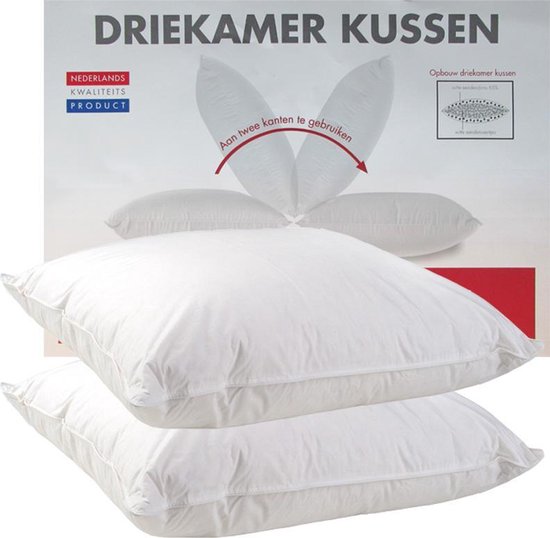 compromis Buitenland Incubus Klaas Vaak Driekamer Kussen Set (2 Stuks) - Eendendons - 60x70 cm - Wit |  bol.com
