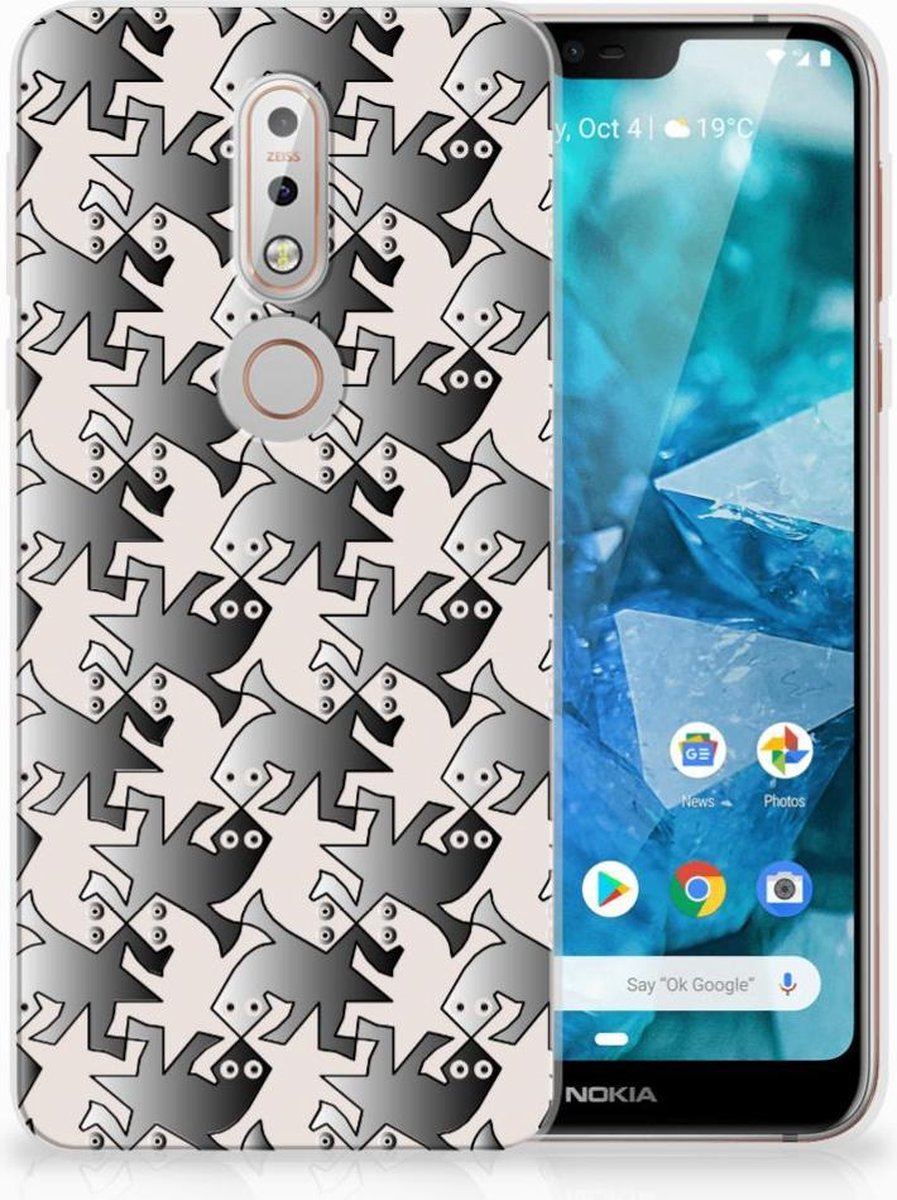 Nokia 7.1 TPU Hoesje Salamander Grey