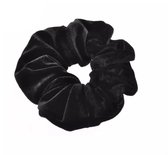 hoge kwaliteit scrunchie - velvet - zwart  - haarelastiek
