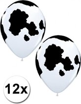 12 koeien print ballonnen 28 cm