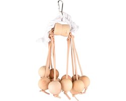 Flamingo Vogelspeelgoed Appi Ballen - Beige/Wit - 26 x 11 x 11 cm