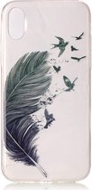Shop4 - iPhone X Hoesje - Zachte Back Case Feather to Birds Transparant