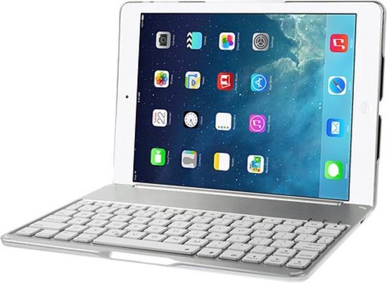Toetsenbord / Notebookcase voor Apple iPad 2018 (nieuw) met verlicht  toetsenbord. Silver | bol.com