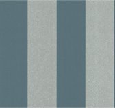 Dutch Wallcoverings vliesbehang streep - turquoise/grijs