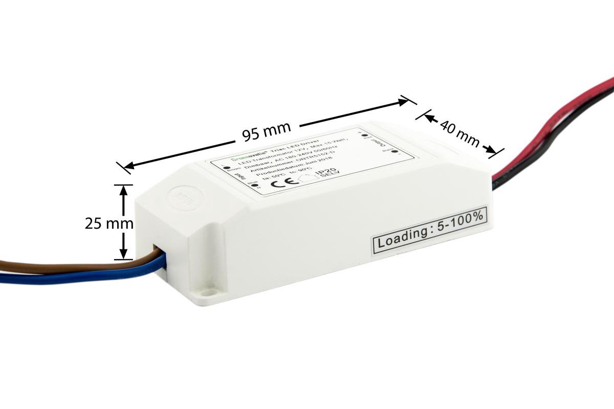 Groenovatie LED Transformator 12V - Max. 15 Watt - Dimbaar