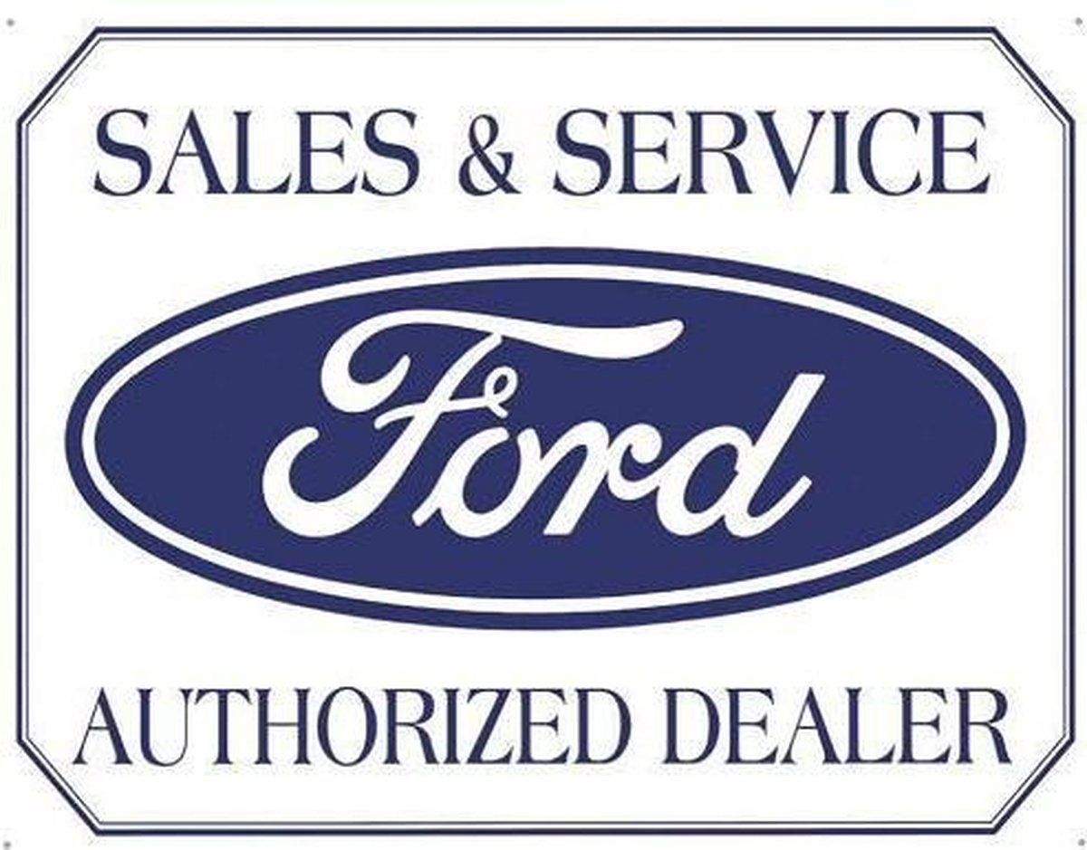 Ford Sales & Service Metalen wandbord 31,5 x 40,5 cm.