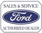 Ford Sales & Service Metalen wandbord 31,5 x 40,5 cm.