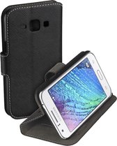 HC Zwart Samsung Galaxy J1 Bookcase Wallet Cover Hoesje