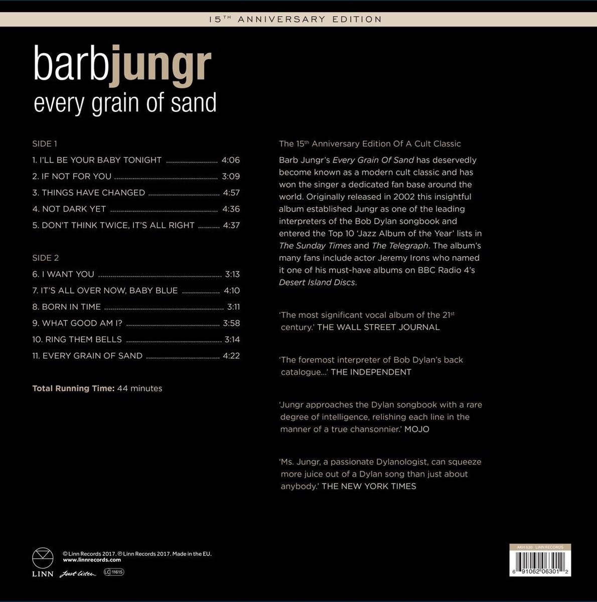 Every Grain Of Sand 15th Anniversary Edition, Barb Jungr LP (album
