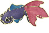 Behave® Broche paars met roze vis