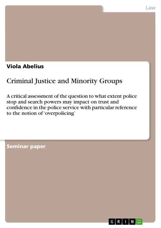 Criminal Justice and Minority Groups - cover