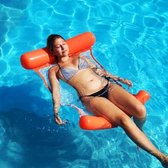 MikaMax Waterhangmat - Oplaasbare Waterhangmat - Luchtbed Zwembad - Waterluchtbed - Waterhangmat Zwembad - Hangmat – Oranje