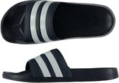 Badslippers/huisslippers navy/wit gestreept voor heren 45