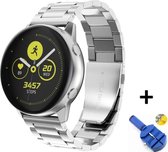 Metalen Armband Geschikt Voor Samsung Galaxy Watch Active / 42mm Smartwatch - Horloge Band Strap - Schakel Polsband Strap RVS - Zilver Kleurig