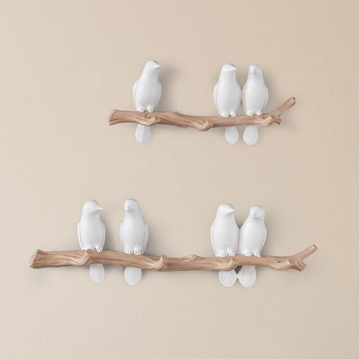 Kapstok met kleine vogeltjes – Mussen kledinghaak - Wit – 47x15 cm | bol
