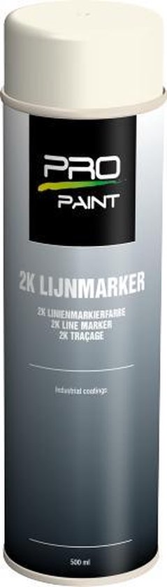 Pro-Paint 2K Lijnmarker spuitbus, 500ml, industrieel, kleur wit.