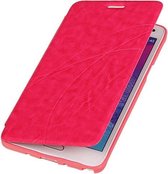 TPU Samsung Galaxy Note 4 Booktype Lijn Motief Hoesje Pink
