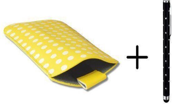 Polka Dot Hoesje voor Htc Sensation Xl met gratis Polka Dot Stylus, Geel, merk i12Cover