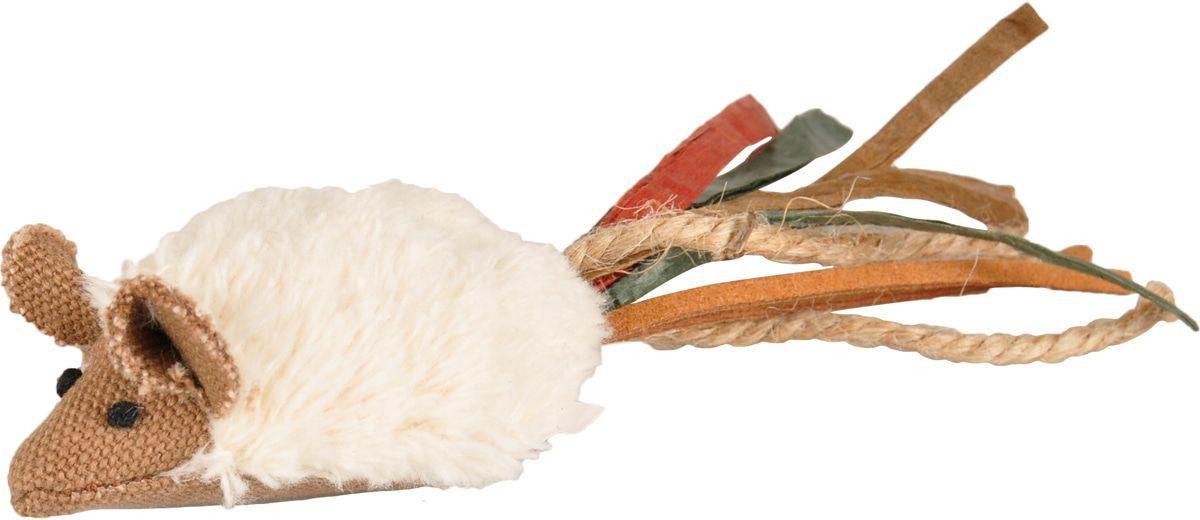 Flamingo Kattenspeelgoed Rila Muis - Wit - 8.5 x 23 x 5 cm