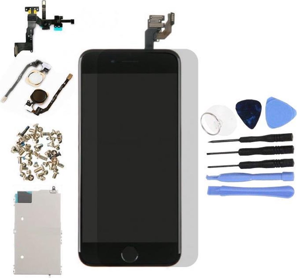 Voor Apple iPhone 6 4.7" - A+ Voorgemonteerd LCD scherm Zwart & Tools + Screen Guard