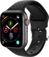 Apple Watch 45MM / 44MM / 42MM Bandje Siliconen met 3D Diamant Textuur Zwart