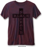 Black Sabbath Heren Tshirt -S- Vintage Cross Rood/Bordeaux rood