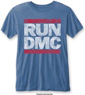 Run DMC Heren Tshirt -M- Vintage Logo Blauw