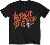 Avenged Sevenfold Heren Tshirt -XL- Orange Splatter Zwart