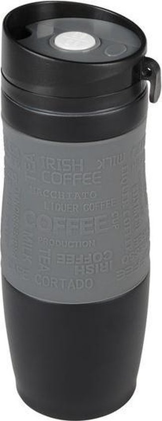 analyseren Verkeerd Kanon Thermosbeker/warmhoudbeker grijs/zwart 380 ml - Thermo koffie/thee  isoleerbekers... | bol.com