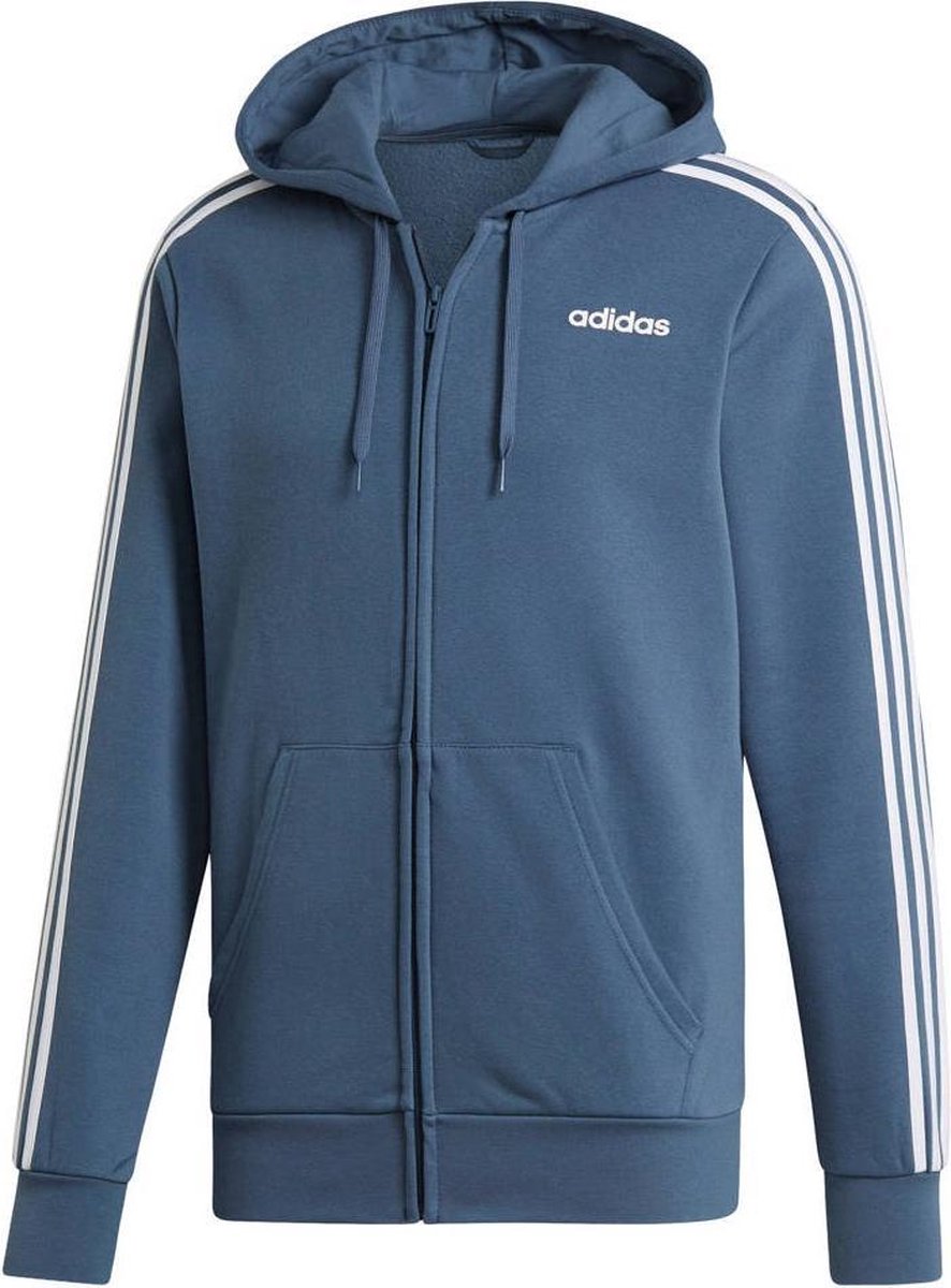 | adidas Essentials 3 Stripes vest heren blauwwit Adidas Essentials 3 Stripes vest heren blauwwit (vesten