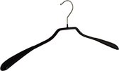 De Kledinghanger Gigant - 25 x Mantel / kostuumhanger metaal met schouderverbreding en zwarte anti-slip coating, 46 cm