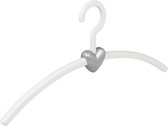 De Kledinghanger Gigant - 4 x Garderobehanger Eve kunststof wit / zilver, 45 cm