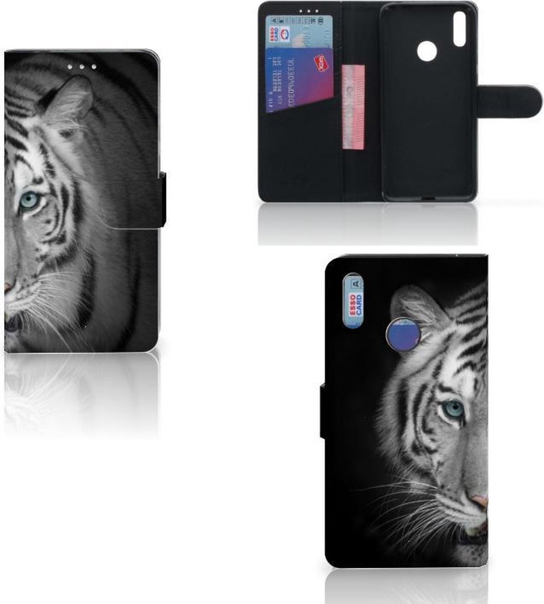 Huawei Y7 (2019) Telefoonhoesje met Pasjes Tijger