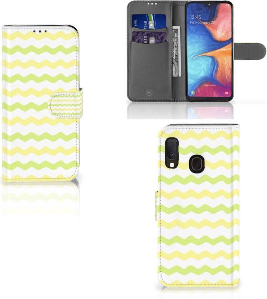 Samsung Galaxy A20e Telefoon Hoesje Waves Yellow