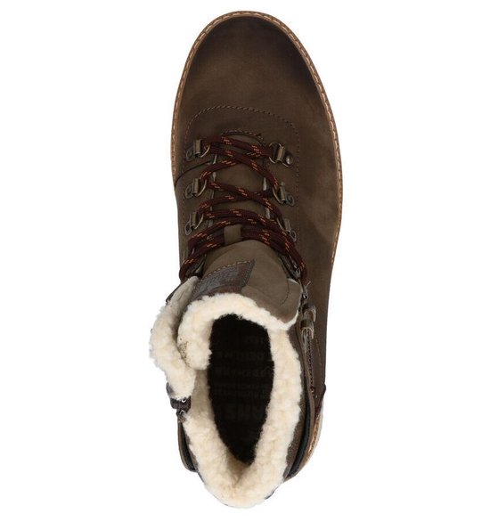 Cognac hoge sneakers met donkerblauwe details - Heren | MANFIELD
