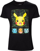 Pokemon - Mens black camo t-shirt - M