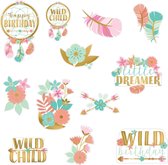 Amscan Cutouts Boho Birthday 12 Stuks