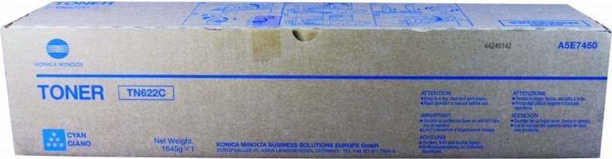 Konica-Minolta Toner TN-622 Cyan (A5E7450) VE 1 StŸck 1.645g fŸr bizhub Press C1085, C1100