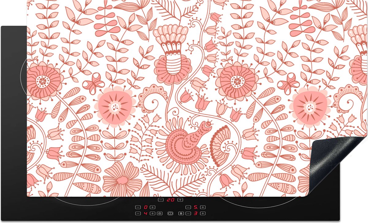 KitchenYeah® Inductie beschermer 89.6x51.6 cm - Bloemen - Patronen - Pastel - Kookplaataccessoires - Afdekplaat voor kookplaat - Inductiebeschermer - Inductiemat - Inductieplaat mat
