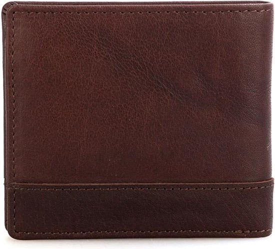 Porte-billets en cuir Spikes & Sparrow James - RFID - 12 cartes - Marron foncé