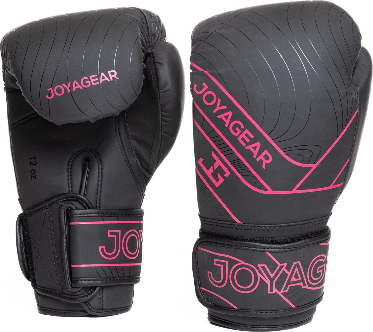 Joya Essential - PU Bokshandschoenen - Zwart met roze (Beschikbaar in verschillende maten)