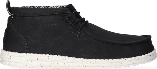 HEYDUDE Wally Mid Canvas Heren Instappers Black/White