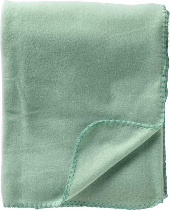 DEX - Plaid 130x160 cm - fleece deken - zacht en dun - Cameo Green - lichtgroen