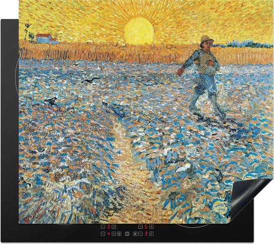 Inductie Beschermer - Inductie Mat - Kookplaat Beschermer - Een Boerin Die Aardappels Rooit Vincent Van Gogh Zwart Wit 59x52 Cm Afdekplaat Inductie Inductiebeschermer
