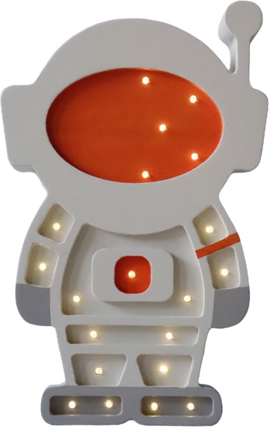 Houten Nachtlampje Astronaut – Magische LED Sfeerverlichting met Dimmer en Timer - Perfect voor Baby's en Peuters - Wandlamp voor in de Slaapkamer en Kinderkamer