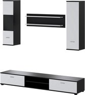 TV-meubel JEREMIAH met opbergruimte - Kleur: zwart & wit L 188 cm x H 188 cm x D 38 cm