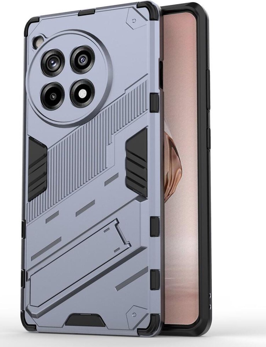 OnePlus 12R Hoesje Shockproof Kickstand Back Cover Blauw