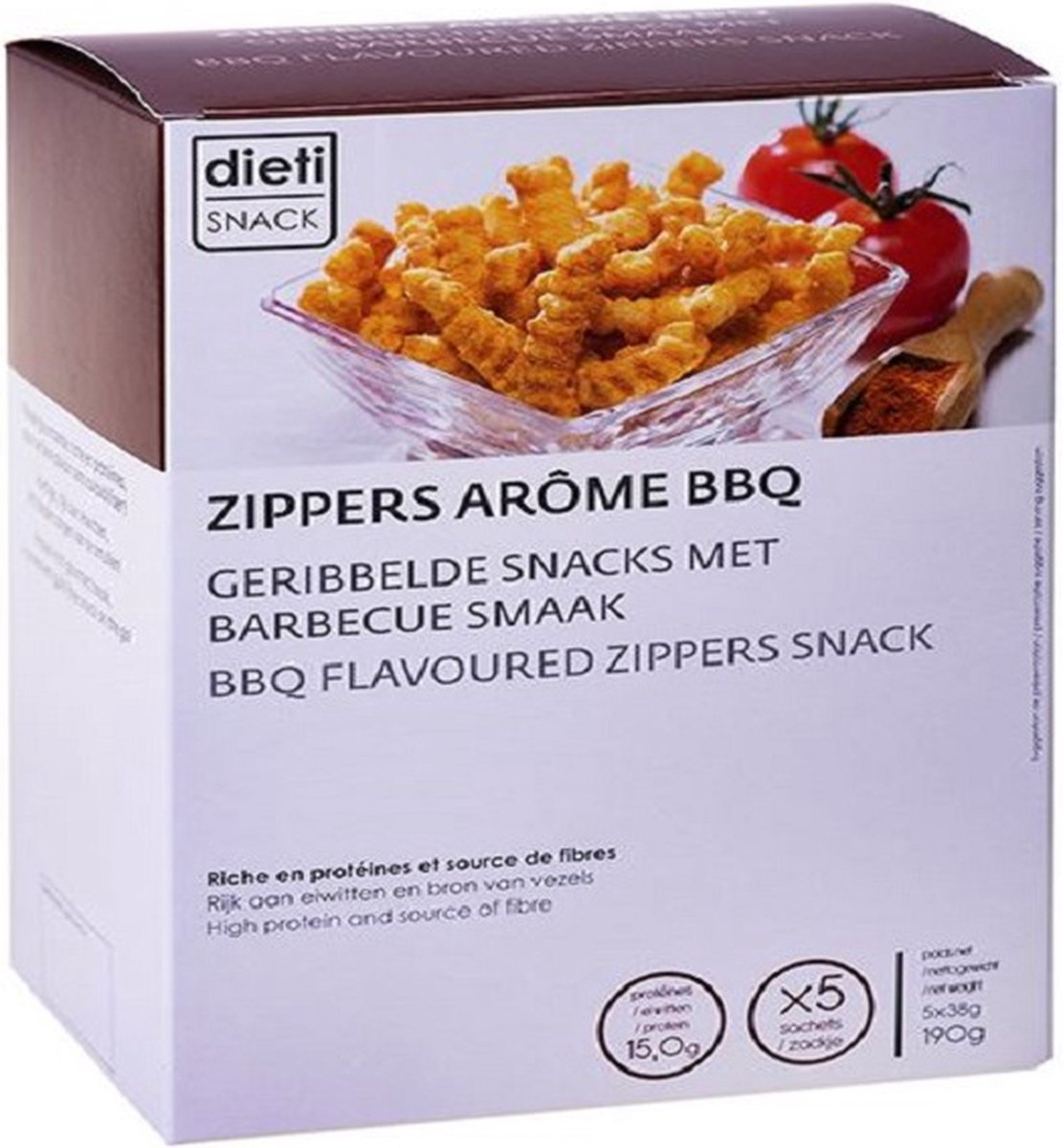 Goedkoopste Dietisnack | Zipper Snack | Barbecue | 5 x 38 gram | Koolhydraatarm eten doe je zó!