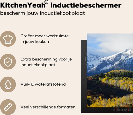 KitchenYeah® Inductie beschermer 80.2x52.2 cm - Berglandschap in Colorado - Kookplaataccessoires - Afdekplaat voor kookplaat - Inductiebeschermer - Inductiemat - Inductieplaat mat
